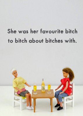 Funny Photographic Female Figurine Drinking Humour Card