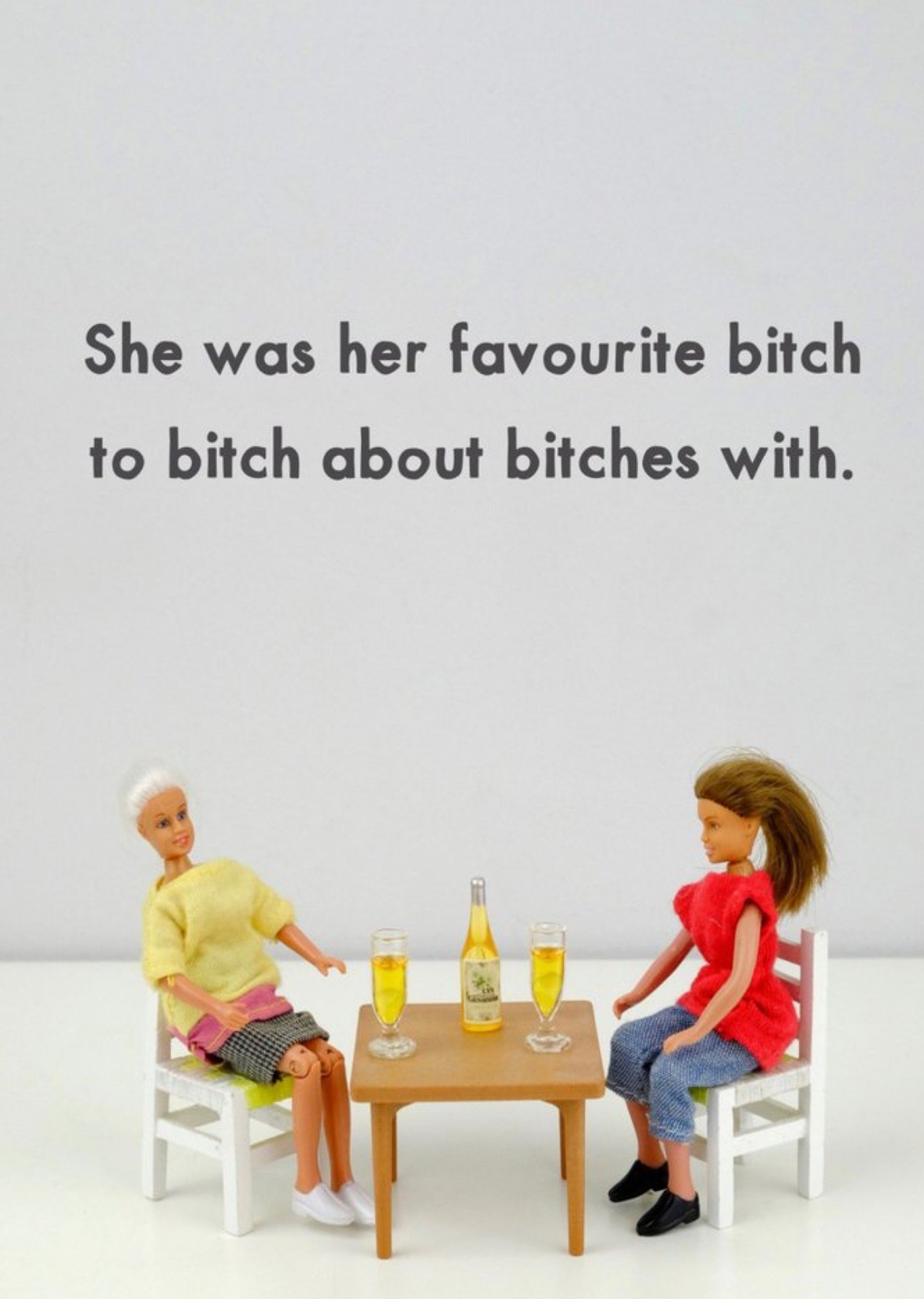 Bold And Bright Funny Photographic Female Figurine Drinking Humour Card Ecard