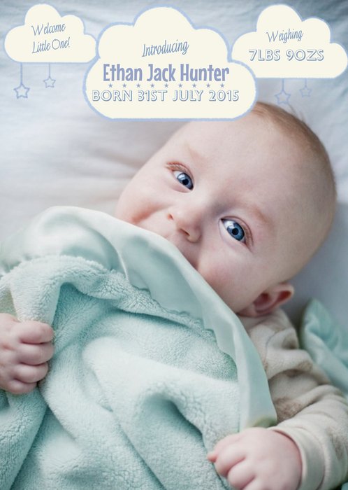 Introducing Our Little New Born Boy Announcement Card