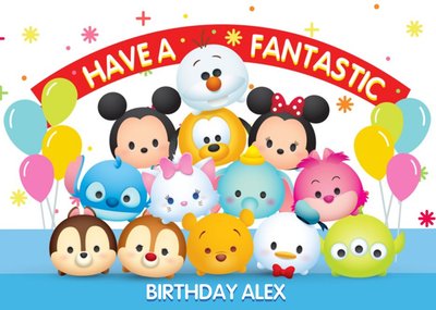 Disney Tsum Tsum Personalised Happy Birthday Card For Kids