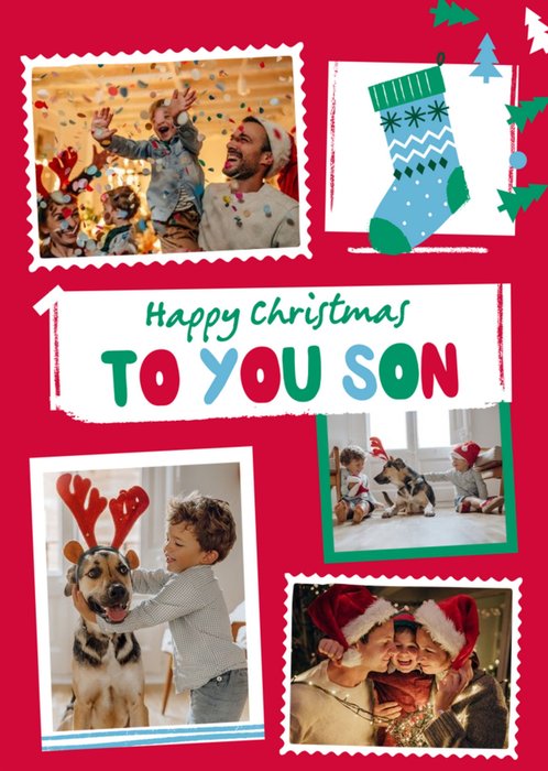 Multi Photo Upload Happy Christmas To You Son Card