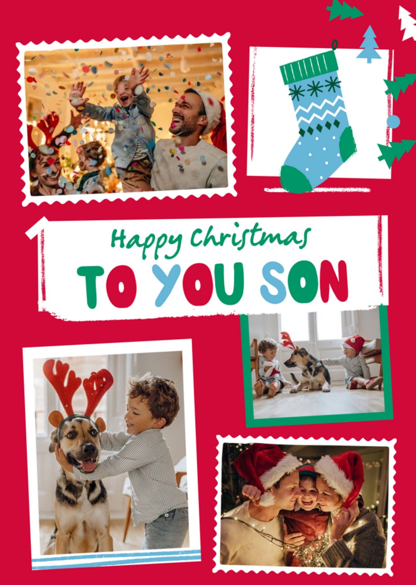 Multi Photo Upload Happy Christmas To You Son Card Ecard