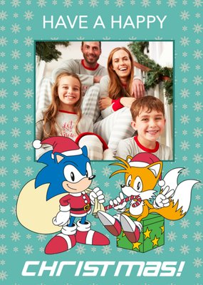 Sega Sonic Have A Happy Christmas Photo Upload Card