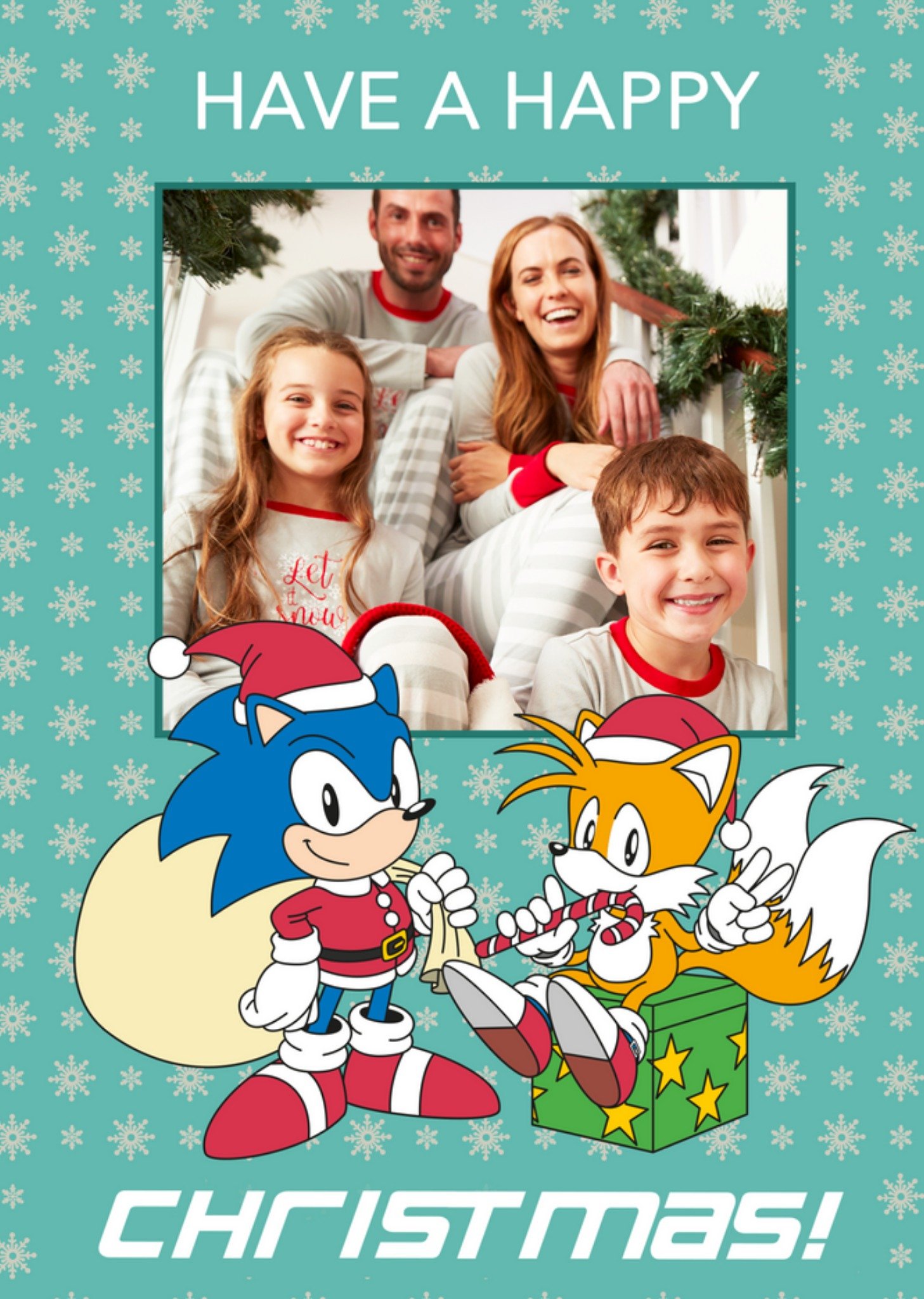 Sega Sonic Have A Happy Christmas Photo Upload Card Ecard