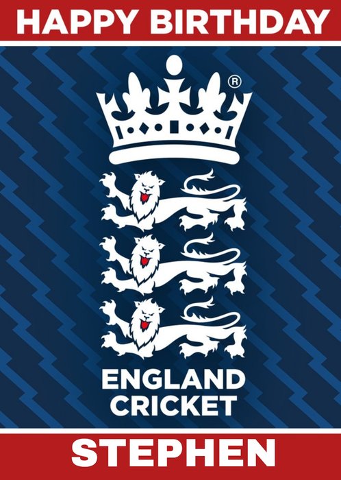 England Cricket Birthday Card