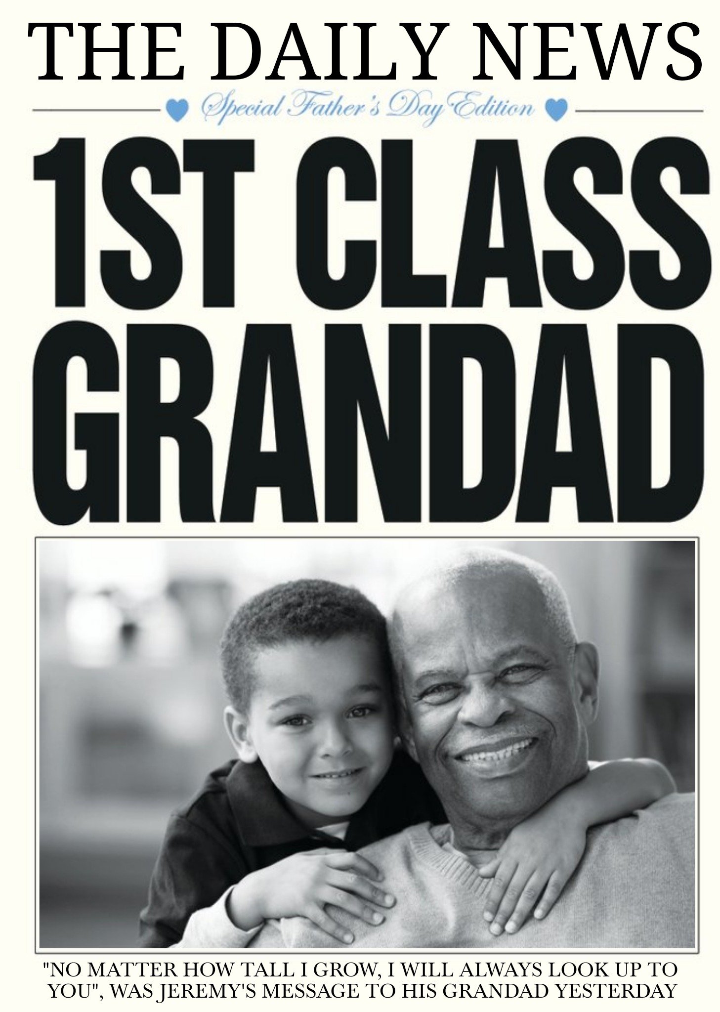 The Daily News Ist Class Grandad Personalised Photo Card Ecard