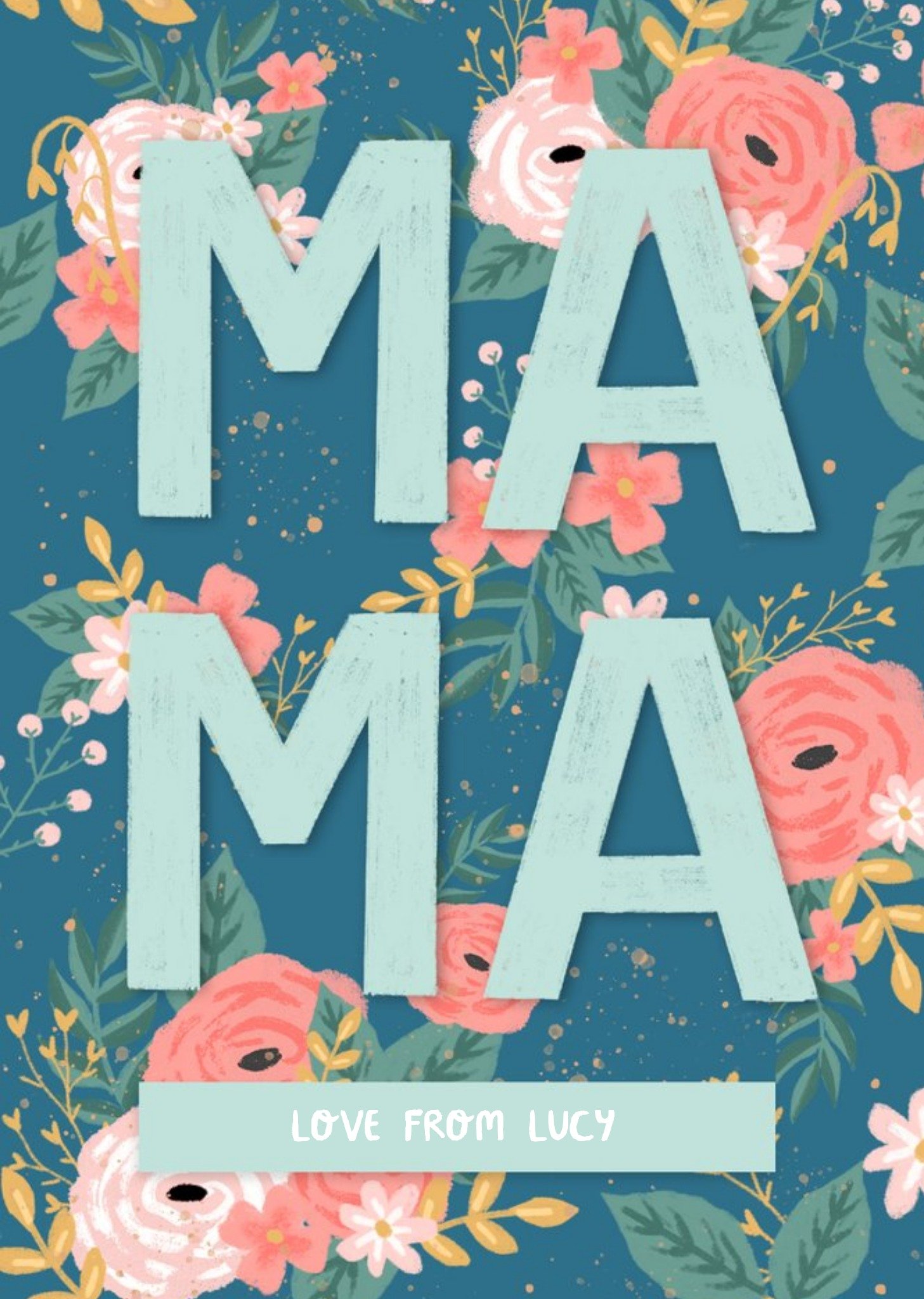 Moonpig Mama Illustrated Floral Card, Large