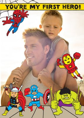 Marvels Cartoon The Avengers Heros Photo Card