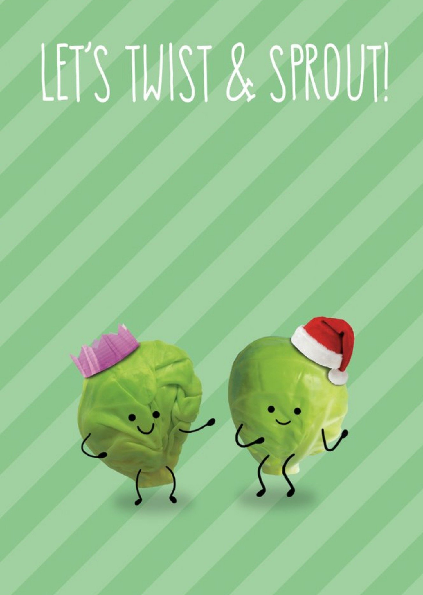 Twist And Sprout Brussel Pun Christmas Card