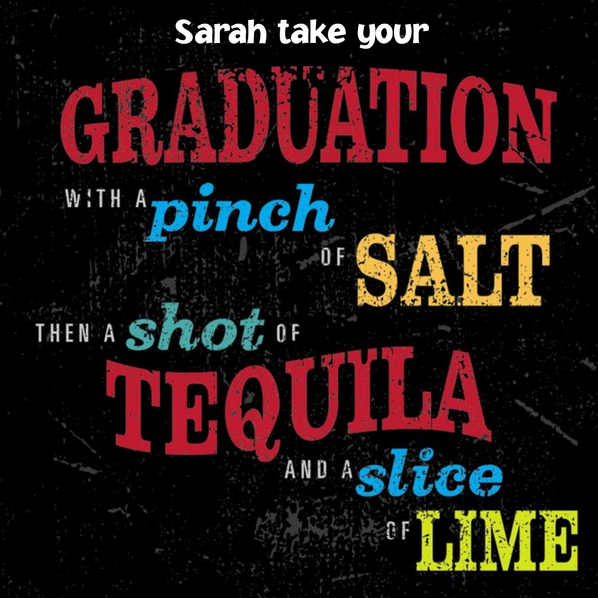 Graduation Card - Gradutation With Pinch Of Salt, Square