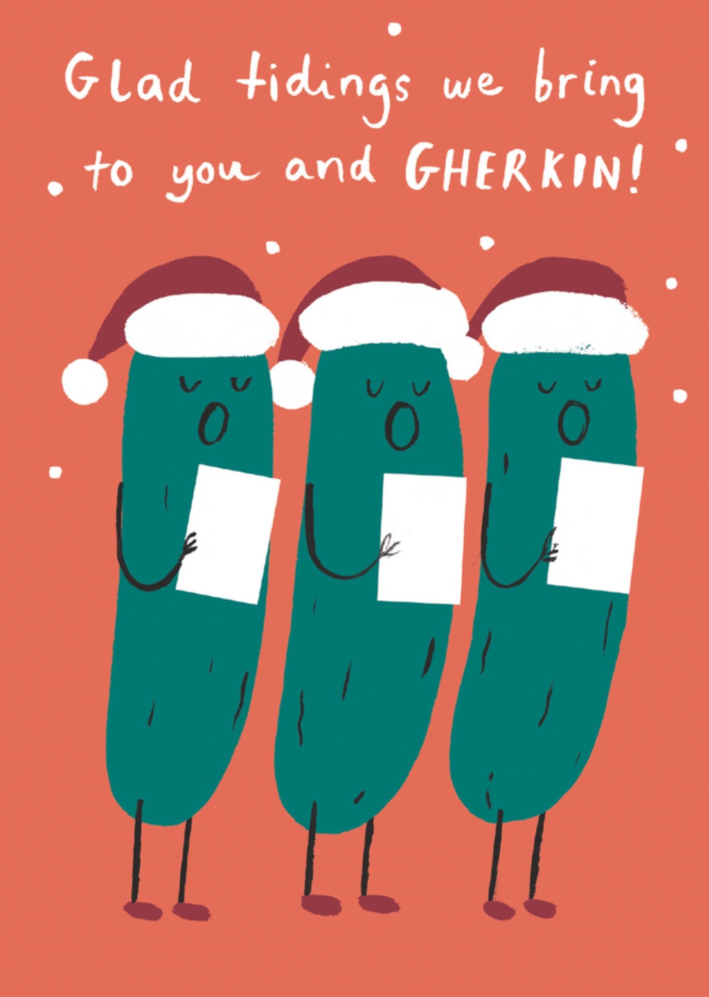 Moonpig Glad Tidings We Bring To You And Gherkin Christmas Card, Large