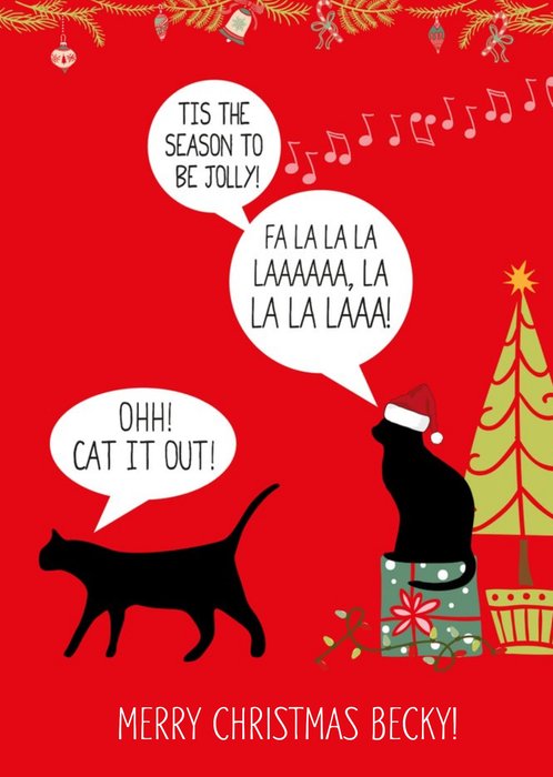 Animal Crackers Cats Singing Tis The Season To Be Jolly Funny Christmas Card