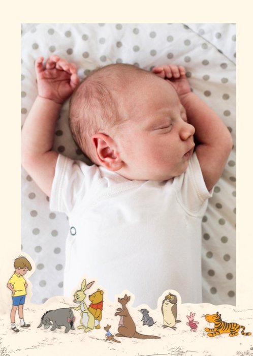Winnie The Pooh - New Baby Photo upload Card