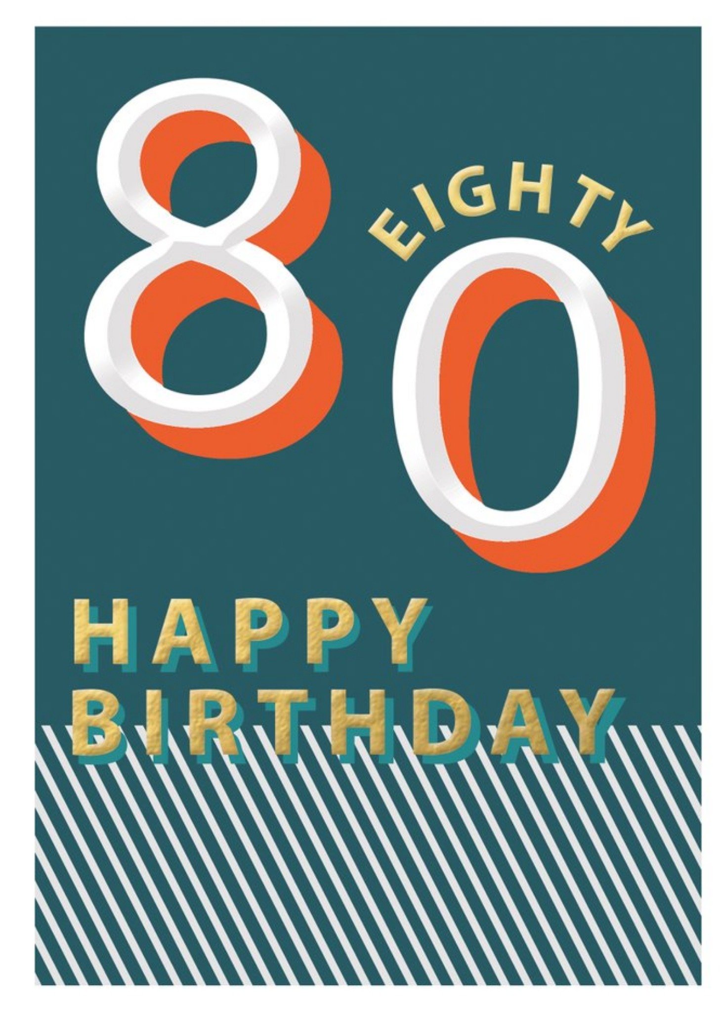 80 Happy Birthday Block Colour Card Ecard