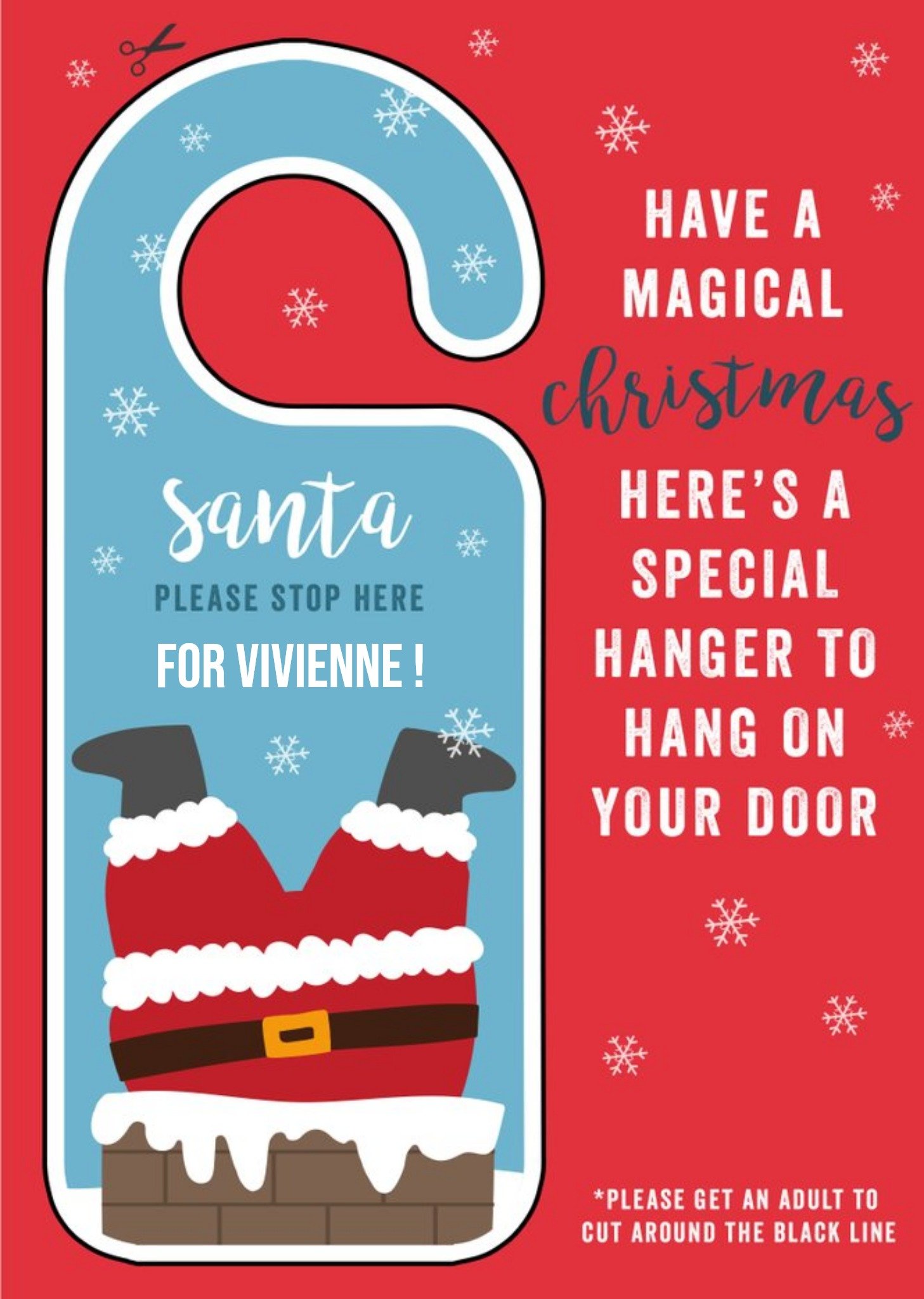 Moonpig Door Hanger Diy Template Kids Christmas Card, Large