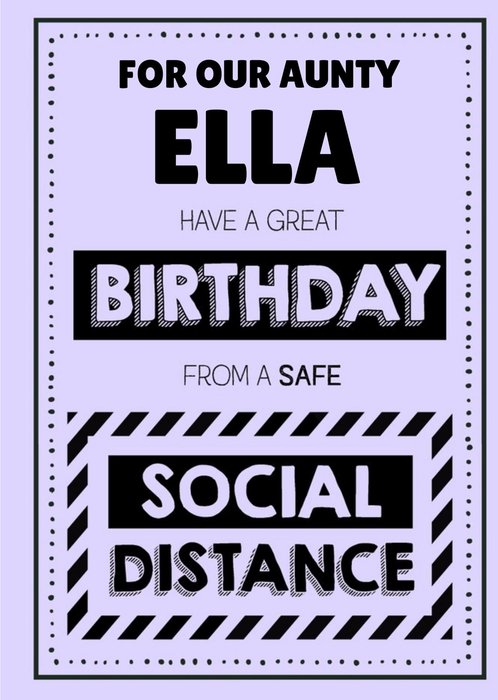 Jam and Toast Aunty Safe Social Distancing Birthday Card