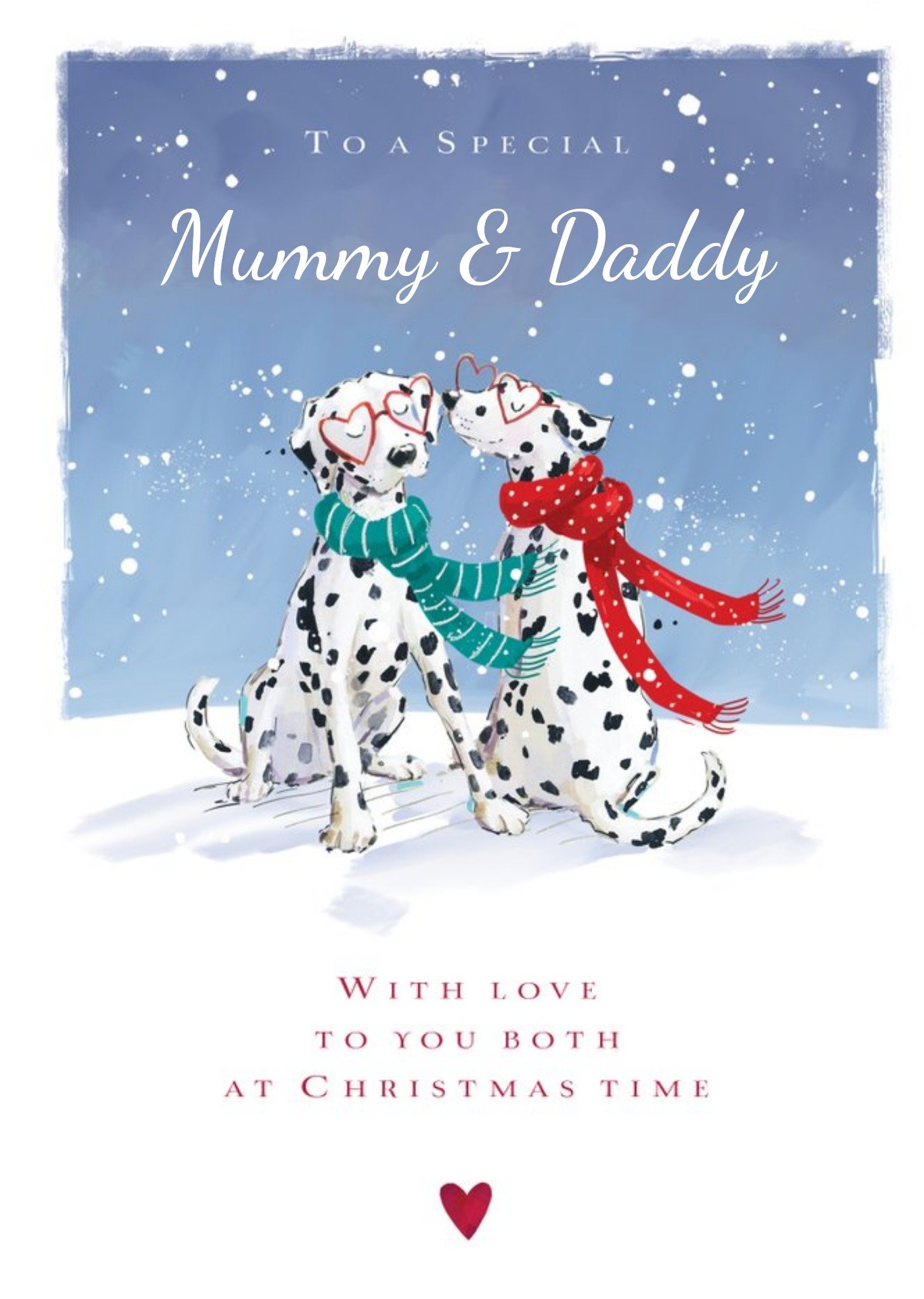 Ling Design Traditional Mummy And Daddy Dog Christmas Card, Large