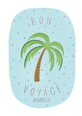 Palm Tree Bon Voyage Personalised Leaving Card
