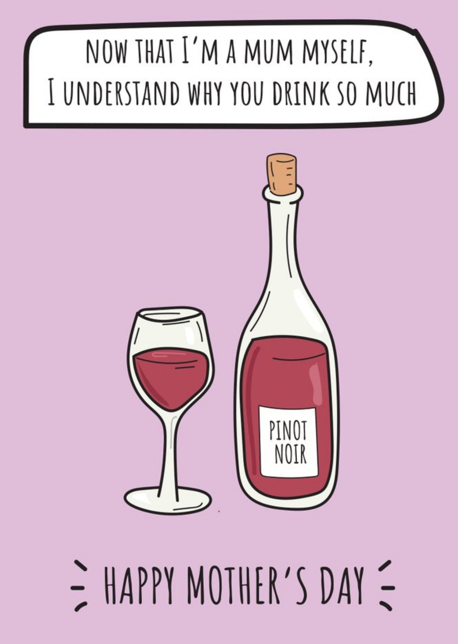 Moonpig Laura Lonsdale Designs Wine Mother's Day Card Ecard