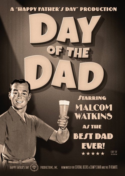 Film Noir Day Of The Dad Father's Day Card