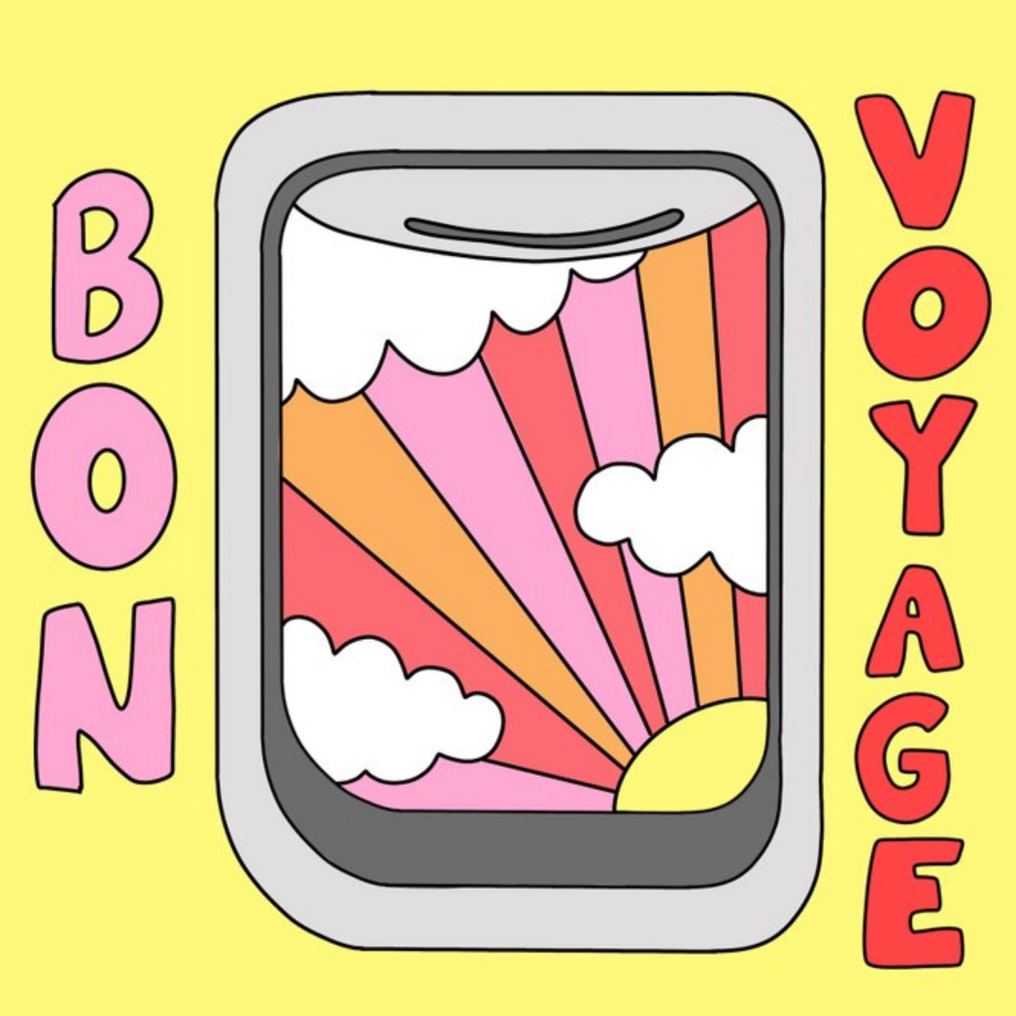 Aleisha Earp Illustrated Bon Voyage Farewell Card, Square