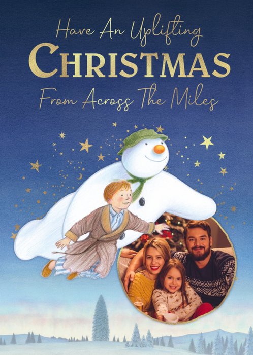 The Snowman Across The Miles Christmas Photo Upload Card