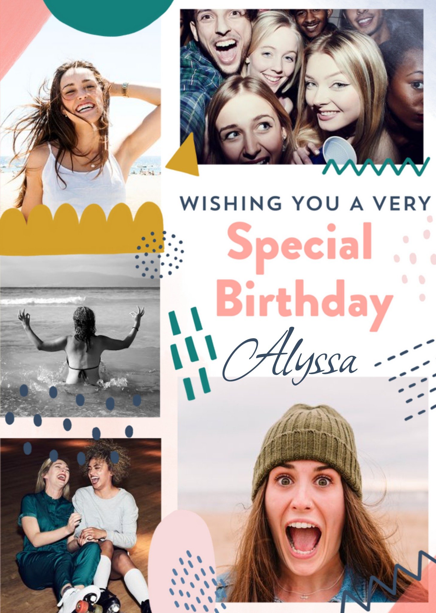 Collage Photo Upload Special Birthday Card Ecard