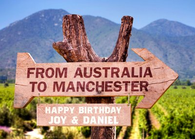 Personalised Australian Outback Signs Happy Birthday Card