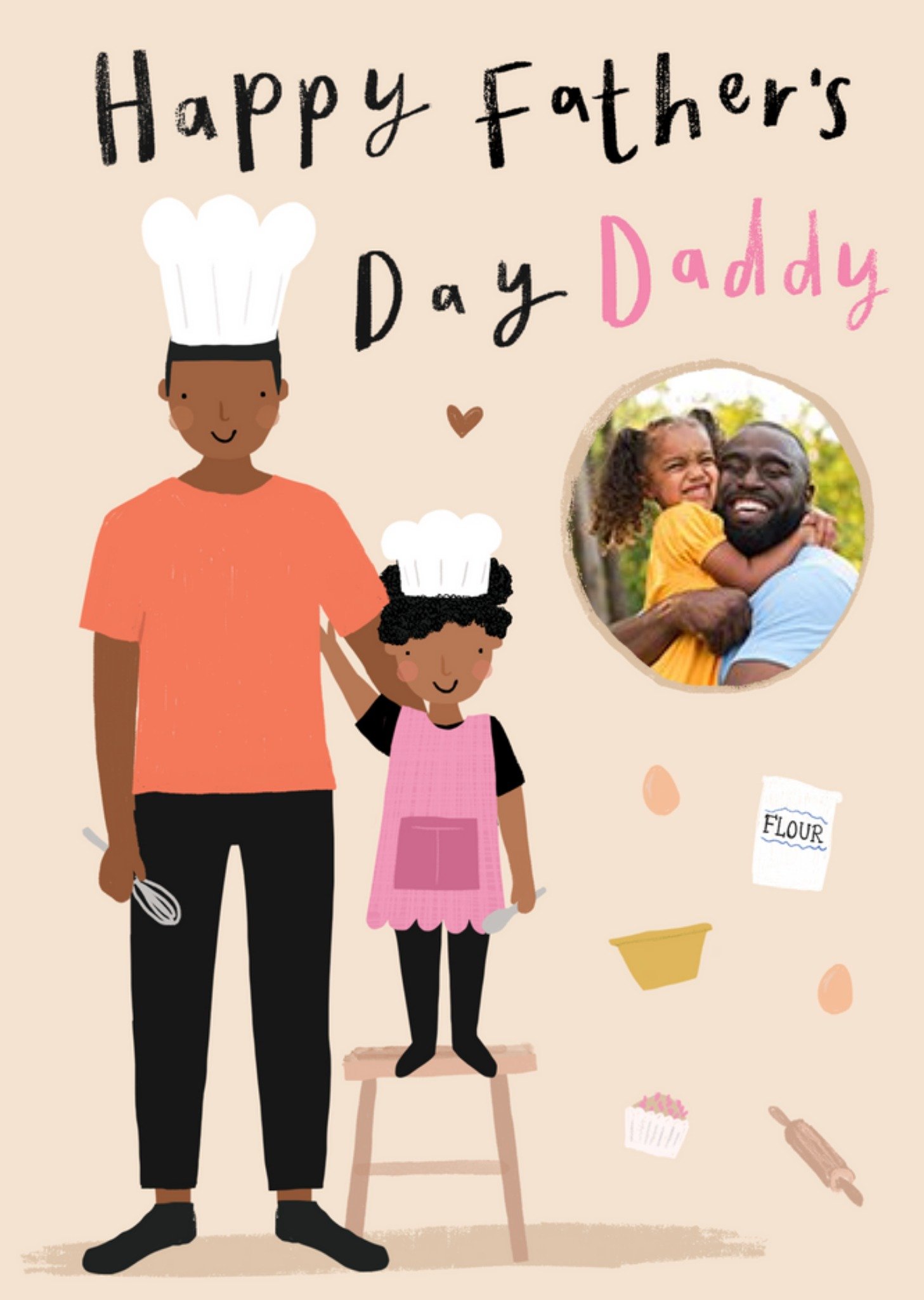 Love Hearts Characterful Chloe Allum Illustration Photo Upload Father's Day Card