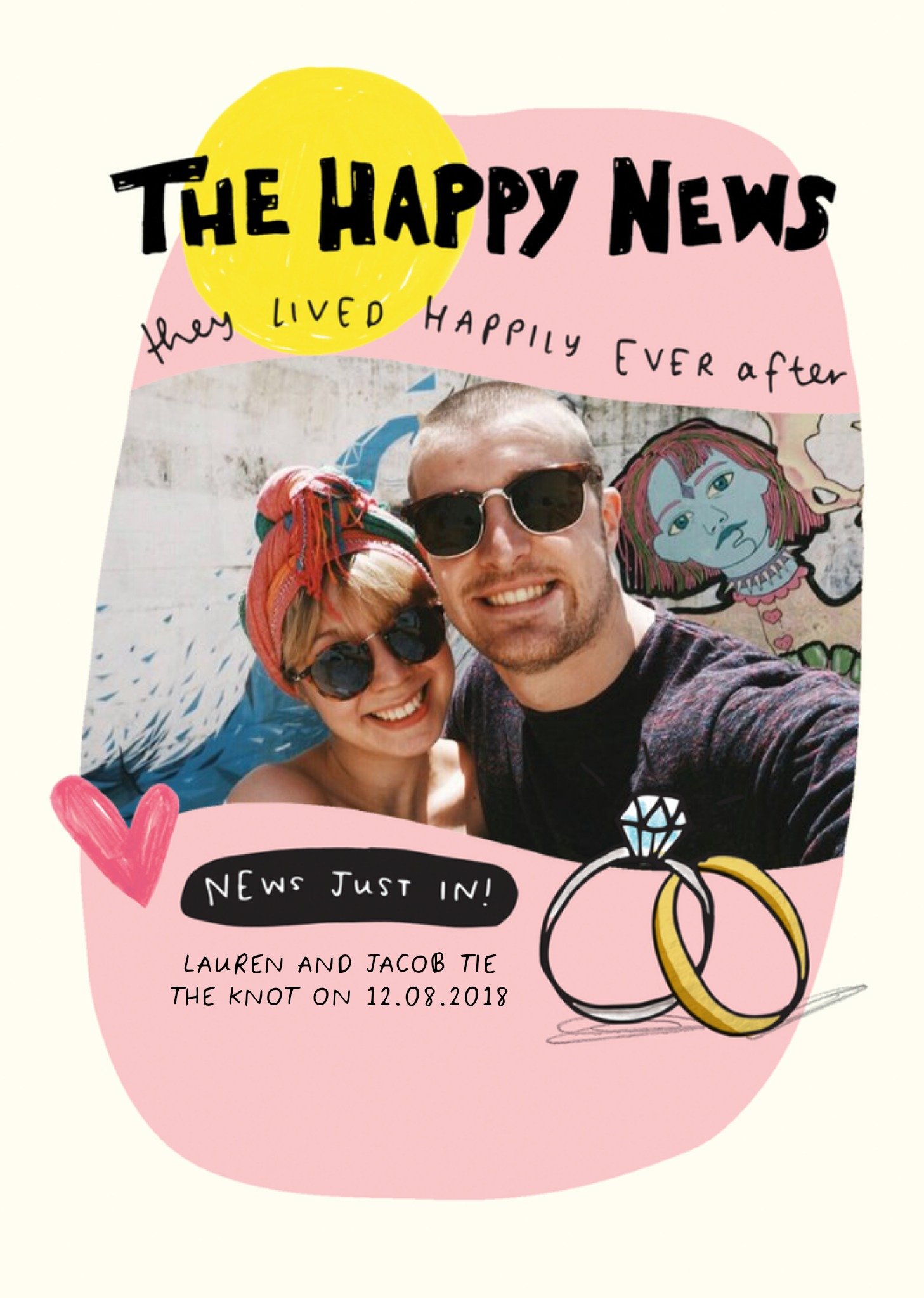 Moonpig Happy News Photo Upload Engagement Card, Large