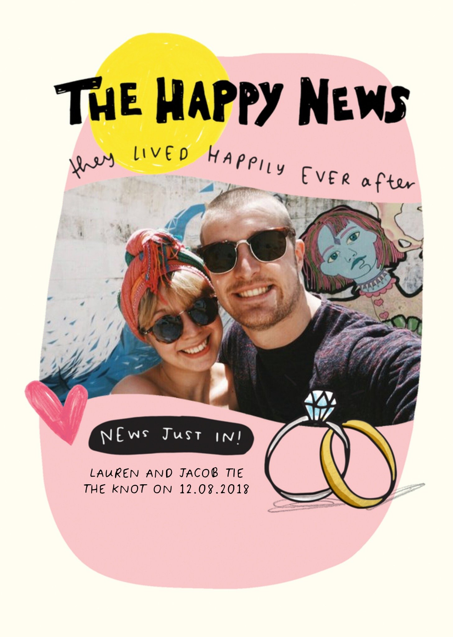 Happy News Photo Upload Engagement Card Ecard