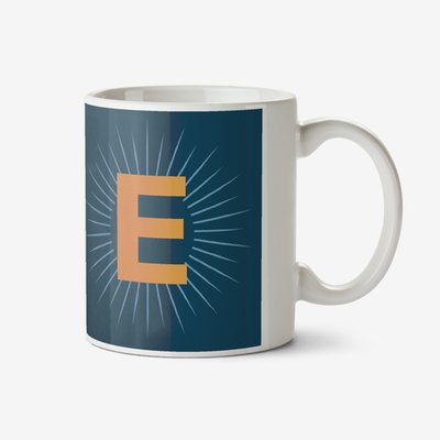 Navy Mens Personalise Letter Photo Upload Mug