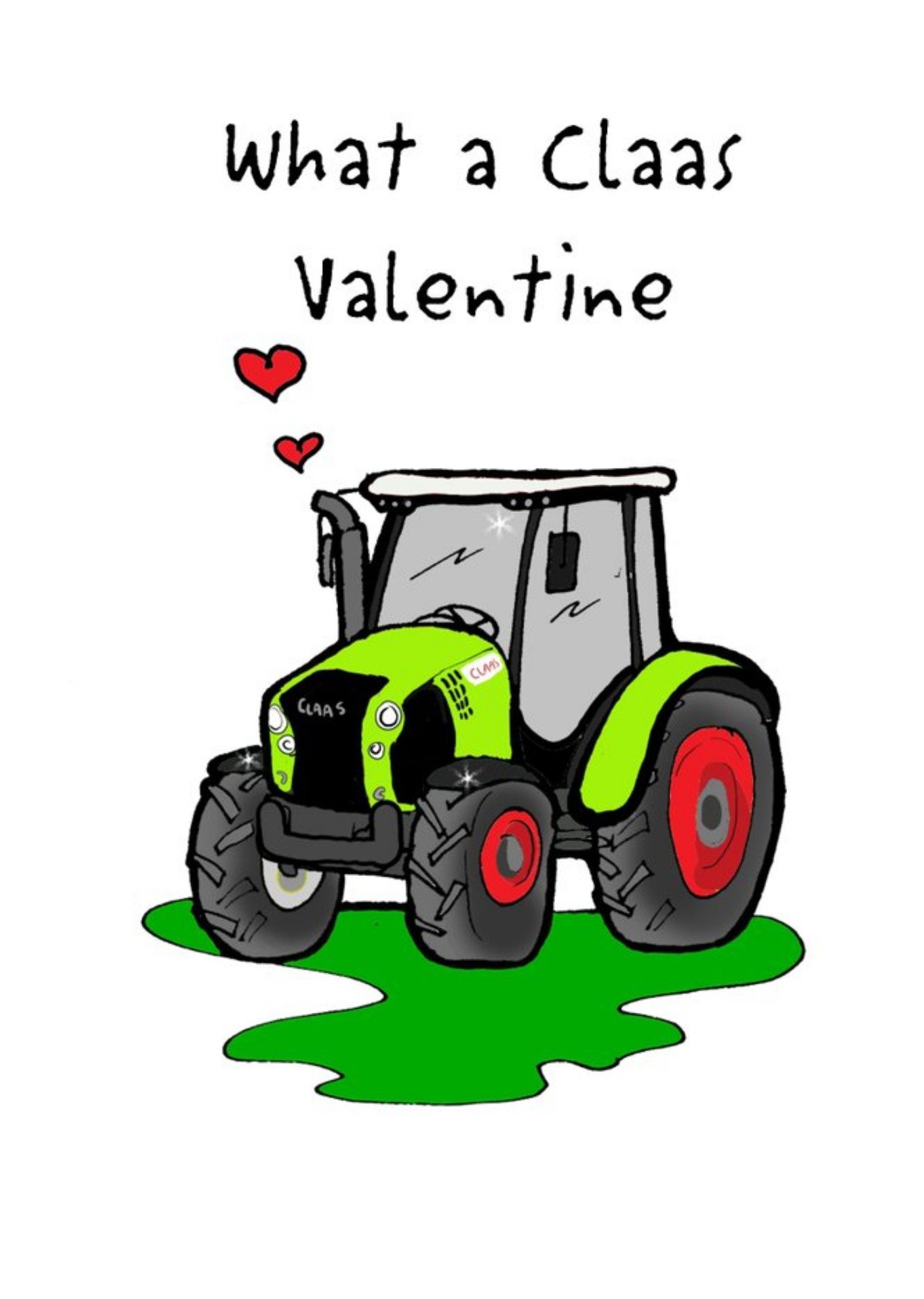 Moonpig Karen Flanart Funny Illustrated Tractor Valentine's Day Card Ecard