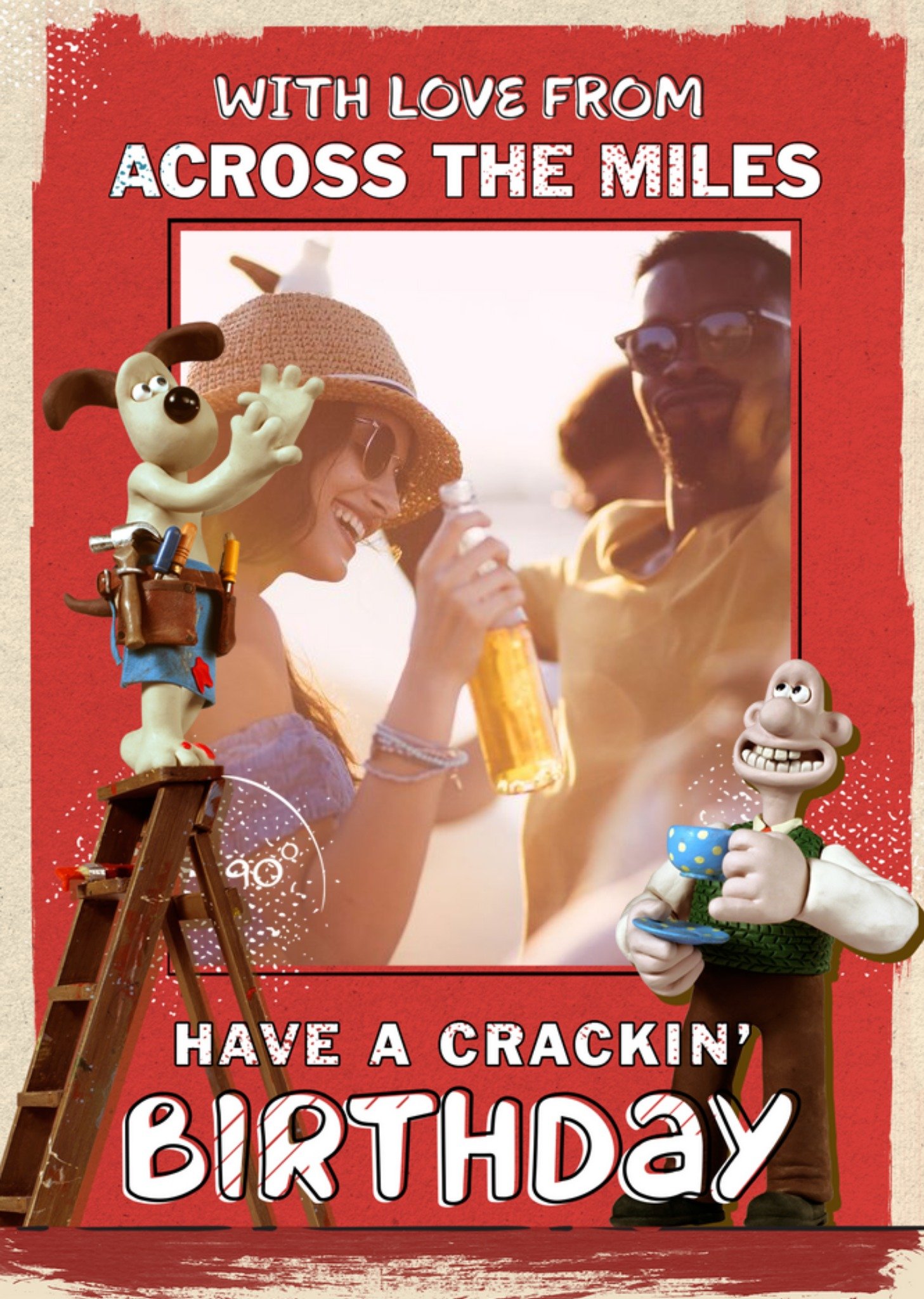 Wallace And Gromit Photo Upload Crackin Birthday Card, Large