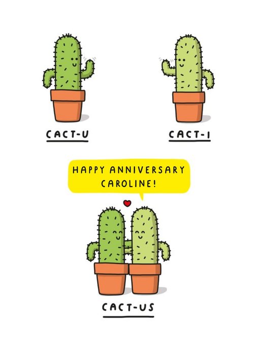 Mungo And Shoddy Cactus Humour Anniversary Card
