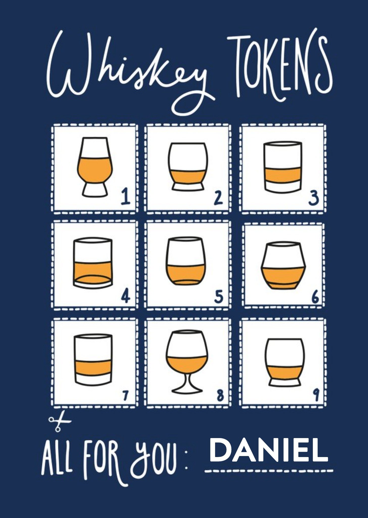 Moonpig Whiskey Tokens Happy Father's Day Card Ecard