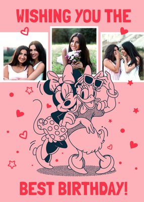 Disney Minnie Mouse And Daisy Duck Photo Upload Birthday Card