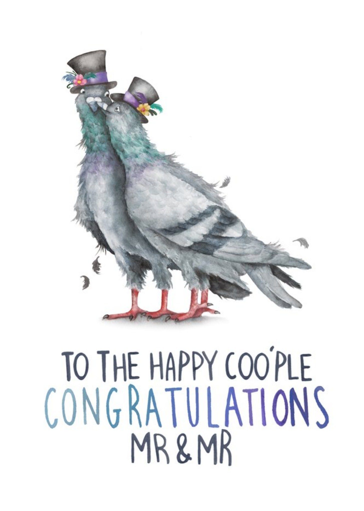 Pigeon Pun Mr And Mr Congratulations Wedding Card Ecard