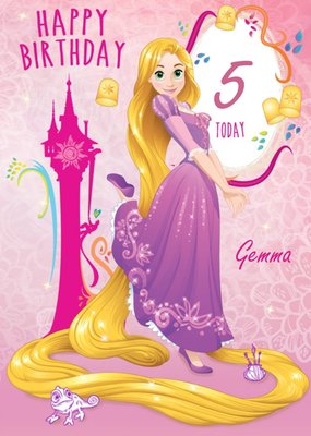 Disney Princess Rapunzel Personalised Happy 5th Birthday Card