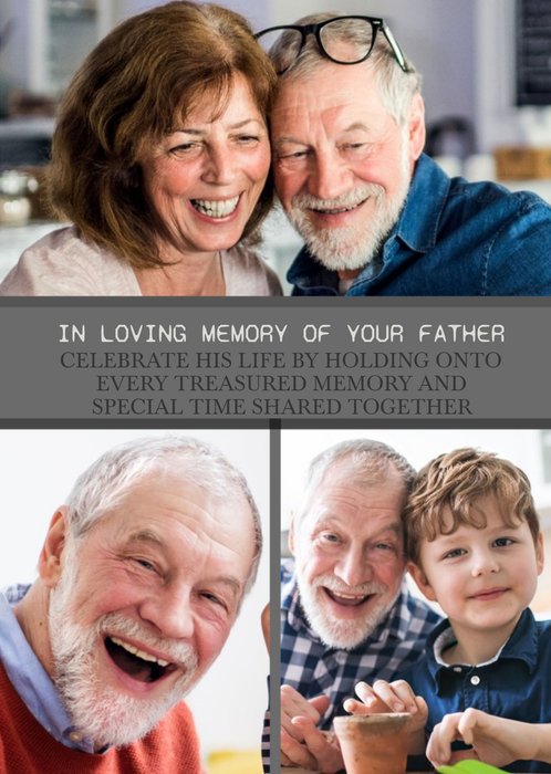 Modern Photo Upload In Loving Memory Of Your Father Thinking Of You Card