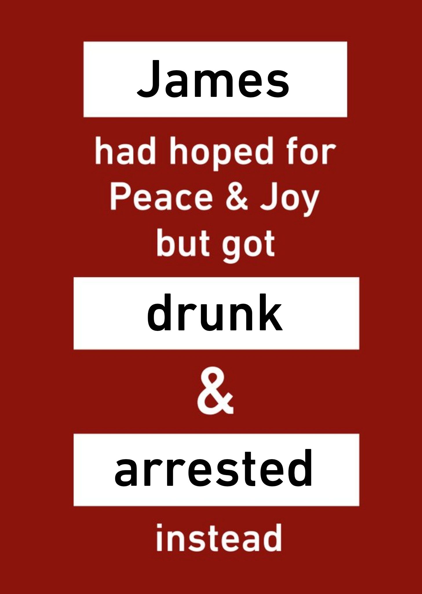 Personalised Drunk And Arrested Christmas Card Ecard