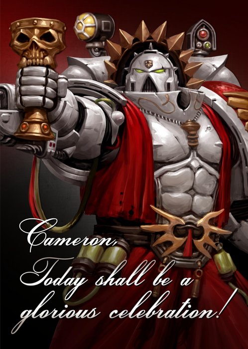 Warhammer Today Shall Be A Glorious Celebration Card