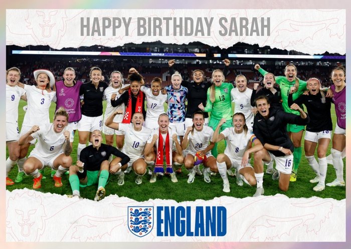 England Lionesses Football Team Photo Birthday Card