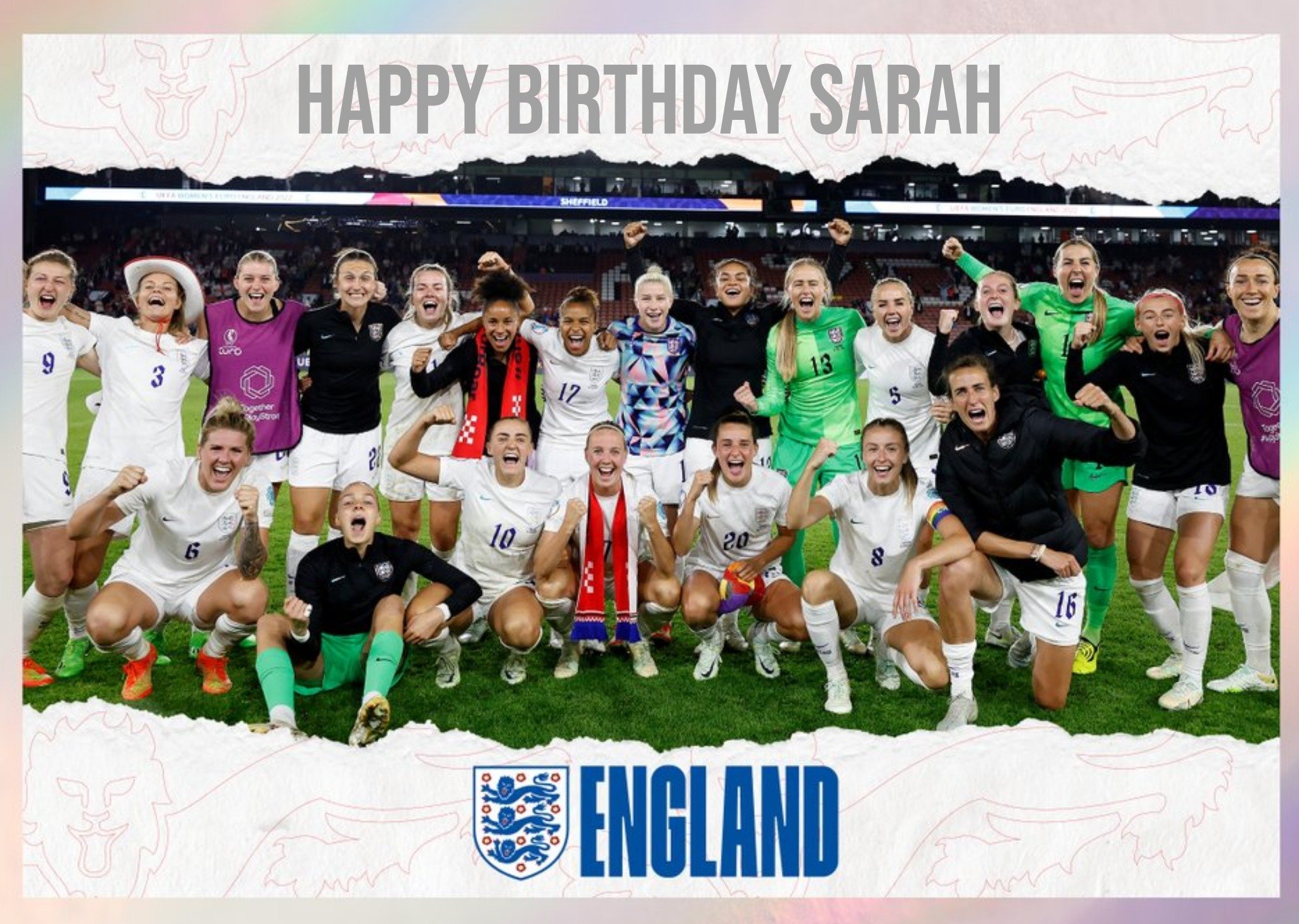 England Lionesses Football Team Photo Birthday Card Ecard