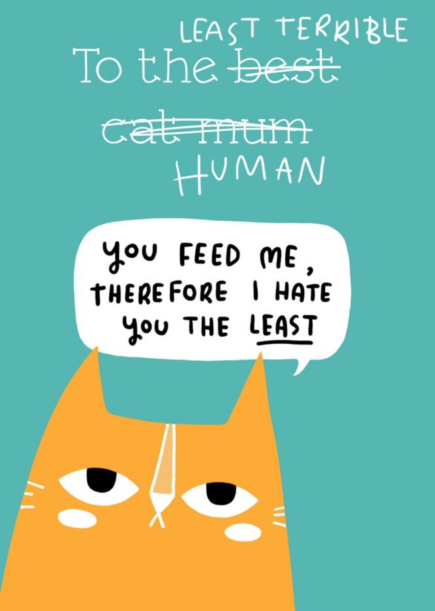 Moonpig Least Terrible Human Cat Card Ecard