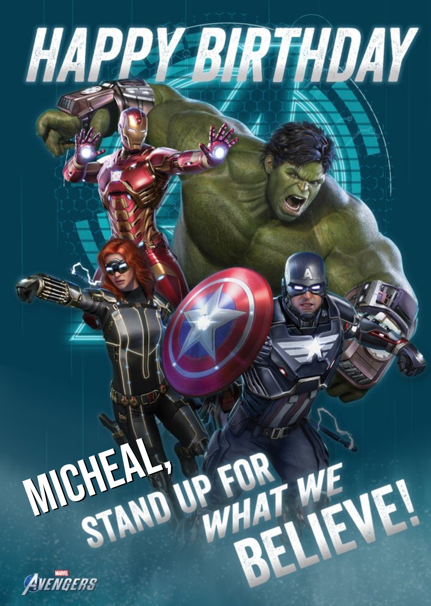 Disney Avengers Gamerverse Stand Up For What We Believe Birthday Card Ecard