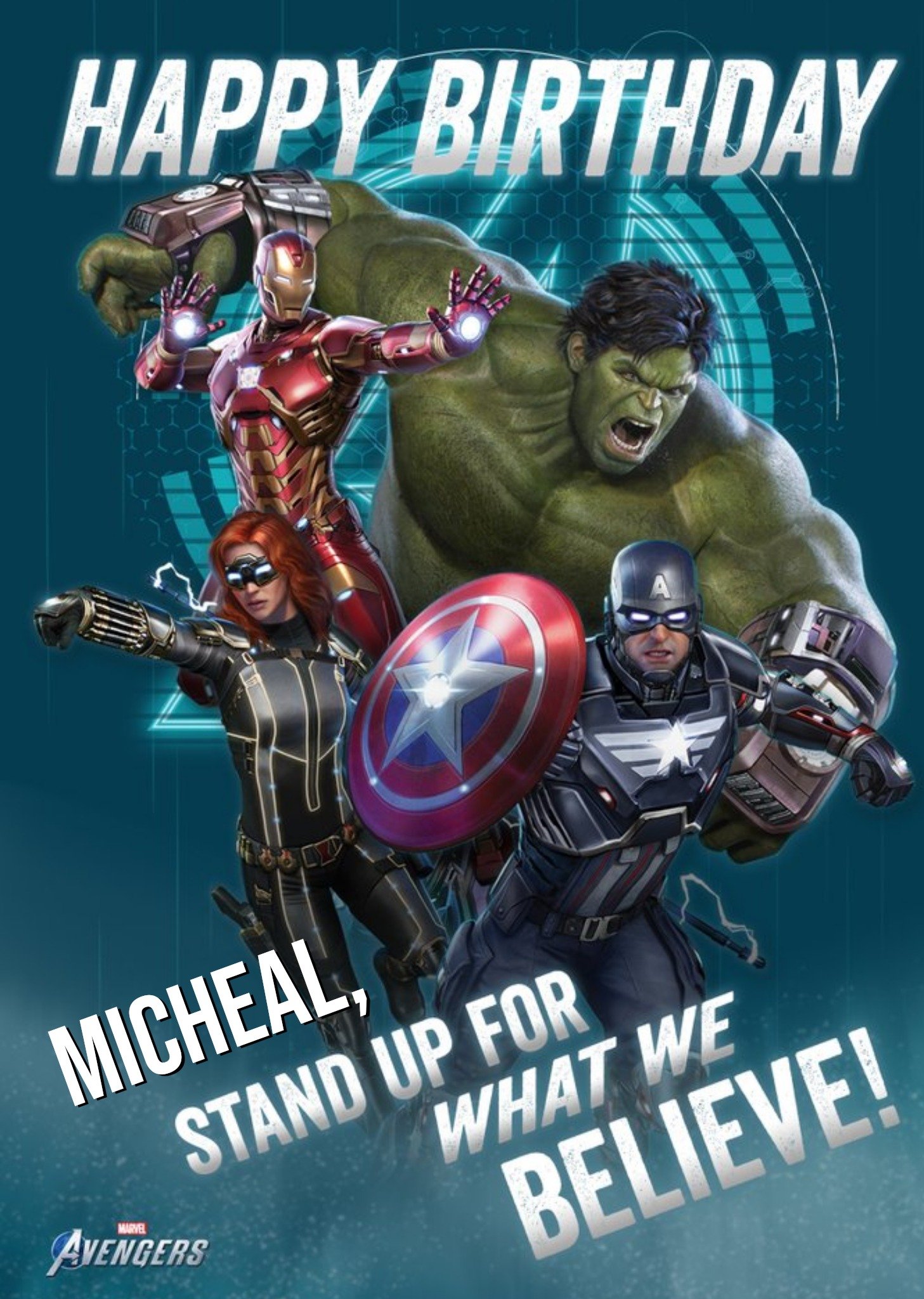 Disney Avengers Gamerverse Stand Up For What We Believe Birthday Card