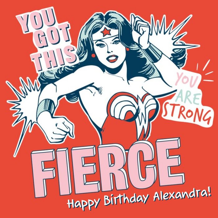 Wonder Woman Fierce Birthday Card