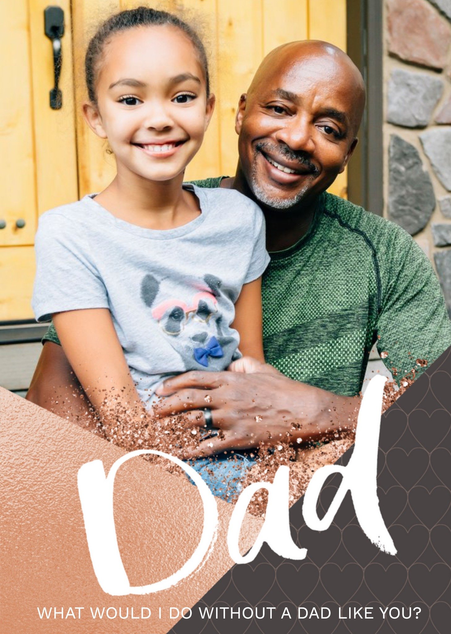 Glitter Dust Dad Happy Valentine's Day Photo Card