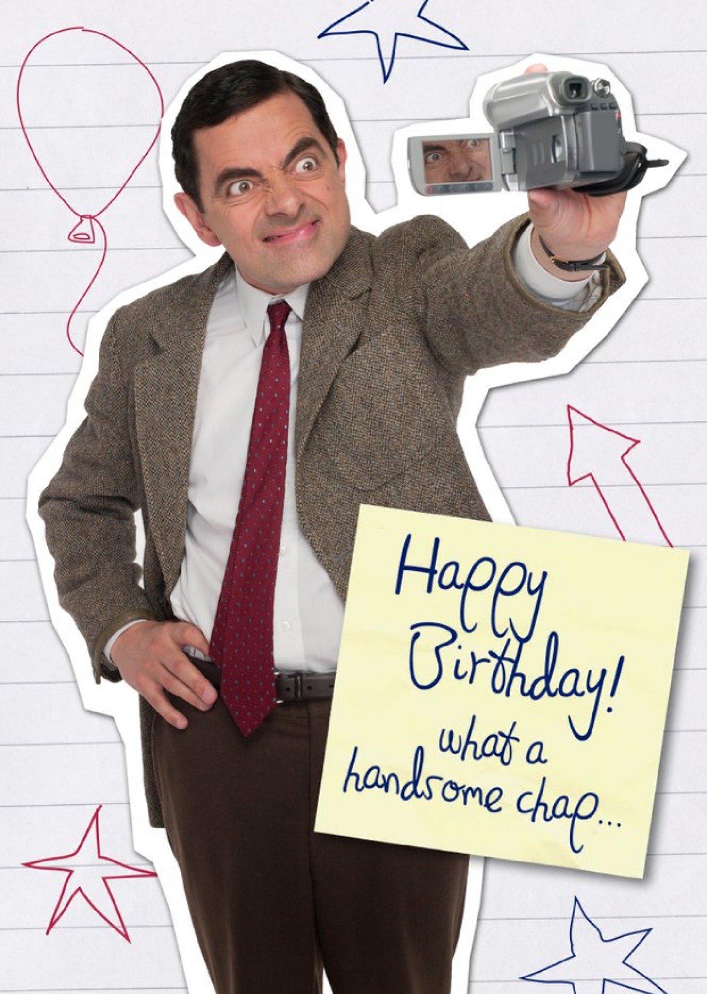 Moonpig Funny Mr Bean Handsome Chap Birthday Card, Large